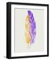 Purple and Yellow Feathers III-Hallie Clausen-Framed Art Print