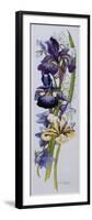 Purple and Yellow Irises with White and Mauve Campanulas,2013-Joan Thewsey-Framed Premium Giclee Print