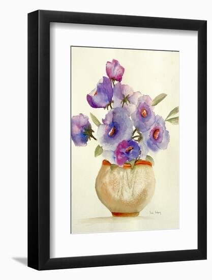 Purple Anemones in a Vase-Neela Pushparaj-Framed Photographic Print