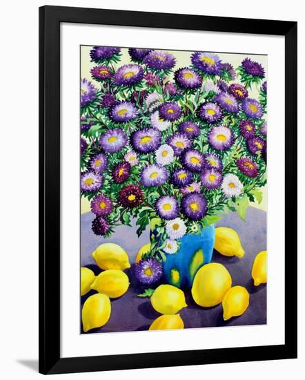 Purple Asters and Lemons-Christopher Ryland-Framed Giclee Print