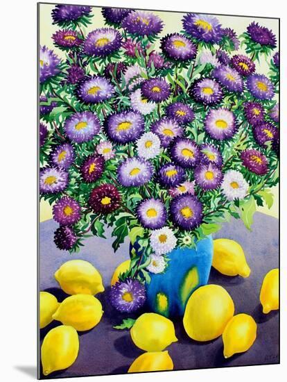 Purple Asters and Lemons-Christopher Ryland-Mounted Giclee Print