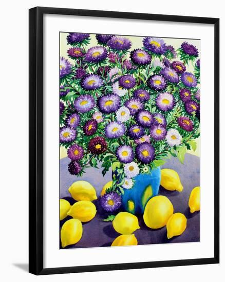 Purple Asters and Lemons-Christopher Ryland-Framed Giclee Print