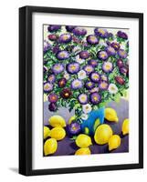 Purple Asters and Lemons-Christopher Ryland-Framed Giclee Print