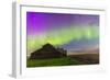 Purple Aurora over an Old Barn in Southern Alberta, Canada-Stocktrek Images-Framed Photographic Print