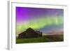 Purple Aurora over an Old Barn in Southern Alberta, Canada-Stocktrek Images-Framed Photographic Print