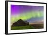 Purple Aurora over an Old Barn in Southern Alberta, Canada-Stocktrek Images-Framed Photographic Print