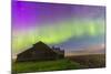 Purple Aurora over an Old Barn in Southern Alberta, Canada-Stocktrek Images-Mounted Photographic Print