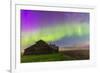 Purple Aurora over an Old Barn in Southern Alberta, Canada-Stocktrek Images-Framed Photographic Print