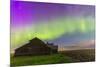 Purple Aurora over an Old Barn in Southern Alberta, Canada-Stocktrek Images-Mounted Photographic Print