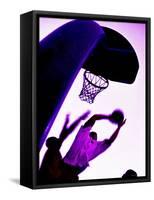 Purple Basketball Game-null-Framed Stretched Canvas