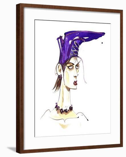 Purple boot hat: from a series inspired by Elsa Schiaparelli 's shoe-shaped hat-Neale Osborne-Framed Giclee Print