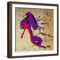 Purple Bow Heel-Roderick E. Stevens-Framed Giclee Print