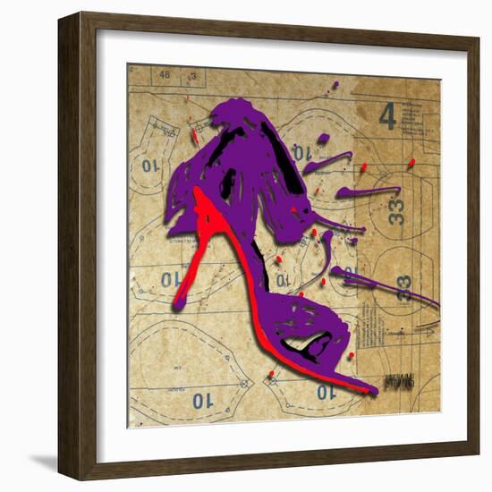Purple Bow Heel-Roderick E. Stevens-Framed Giclee Print