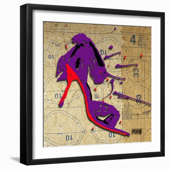 Purple Bow Heel-Roderick E. Stevens-Framed Giclee Print