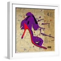 Purple Bow Heel-Roderick E. Stevens-Framed Giclee Print