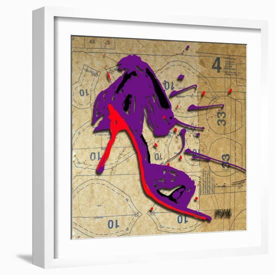 Purple Bow Heel-Roderick E. Stevens-Framed Giclee Print