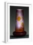 Purple Cameo Glass Vase with Globular Base and Cylindrical Neck with Grape Engravings-Emile Galle-Framed Giclee Print
