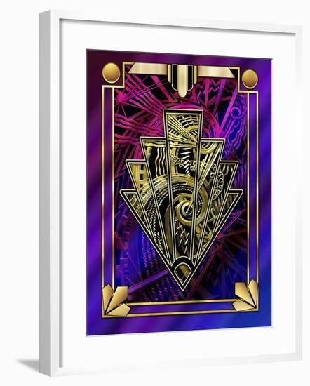 Purple Chevron-Art Deco Designs-Framed Giclee Print