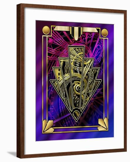 Purple Chevron-Art Deco Designs-Framed Giclee Print