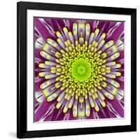 Purple Concentric Flower Center: Mandala Kaleidoscopic-tr3gi-Framed Art Print