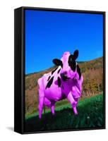 Purple Cow in a Field-Lynn M^ Stone-Framed Stretched Canvas