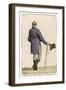 Purple Cut-Away Coat (Rear View) Grey Pantaloons Black Hessian Boots Umbrella Top Hat-null-Framed Art Print