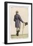 Purple Cut-Away Coat (Rear View) Grey Pantaloons Black Hessian Boots Umbrella Top Hat-null-Framed Art Print