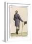 Purple Cut-Away Coat (Rear View) Grey Pantaloons Black Hessian Boots Umbrella Top Hat-null-Framed Art Print