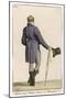 Purple Cut-Away Coat (Rear View) Grey Pantaloons Black Hessian Boots Umbrella Top Hat-null-Mounted Art Print