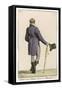 Purple Cut-Away Coat (Rear View) Grey Pantaloons Black Hessian Boots Umbrella Top Hat-null-Framed Stretched Canvas