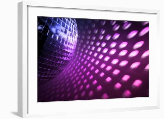 Purple Disco Lights Backdrop-nikkytok-Framed Art Print