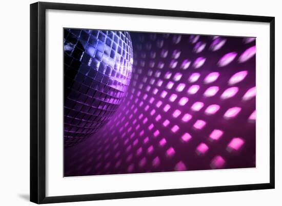 Purple Disco Lights Backdrop-nikkytok-Framed Art Print