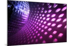 Purple Disco Lights Backdrop-nikkytok-Mounted Art Print