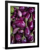 Purple eggplant, Seafront Market, St-Paul, Reunion Island, France-Walter Bibikow-Framed Photographic Print