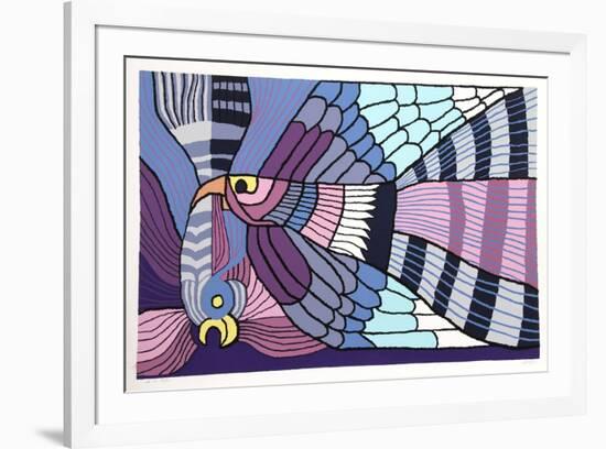 Purple Fighting Cocks-Victor Delfin-Framed Limited Edition