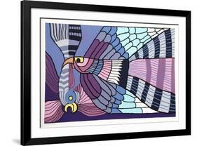 Purple Fighting Cocks-Victor Delfin-Framed Limited Edition