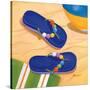 Purple Flip Flops-Paul Brent-Stretched Canvas