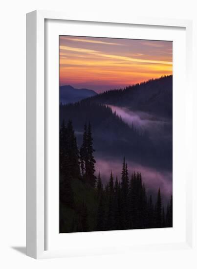 Purple Fog Sunset, Olympic National Park, Washington, USA-Gary Luhm-Framed Photographic Print