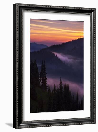 Purple Fog Sunset, Olympic National Park, Washington, USA-Gary Luhm-Framed Photographic Print