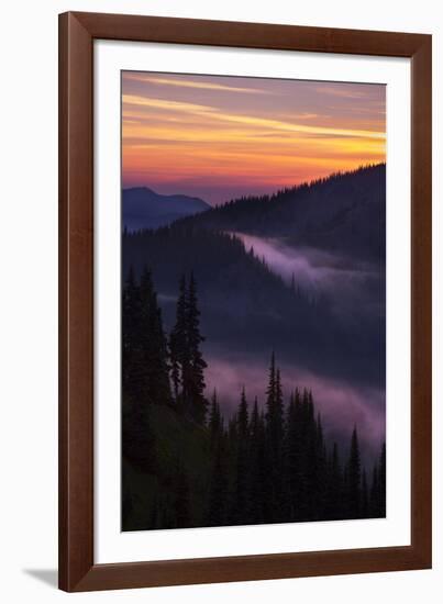 Purple Fog Sunset, Olympic National Park, Washington, USA-Gary Luhm-Framed Photographic Print