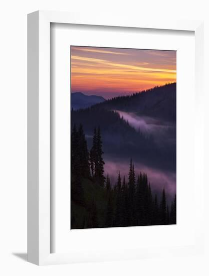 Purple Fog Sunset, Olympic National Park, Washington, USA-Gary Luhm-Framed Photographic Print