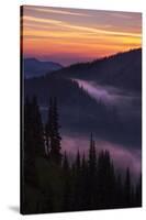 Purple Fog Sunset, Olympic National Park, Washington, USA-Gary Luhm-Stretched Canvas