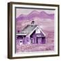 Purple Folk Art Barn-Cheryl Bartley-Framed Premium Giclee Print