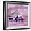 Purple Folk Art Barn-Cheryl Bartley-Framed Premium Giclee Print