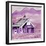 Purple Folk Art Barn-Cheryl Bartley-Framed Premium Giclee Print