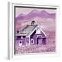 Purple Folk Art Barn-Cheryl Bartley-Framed Giclee Print