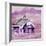 Purple Folk Art Barn-Cheryl Bartley-Framed Giclee Print