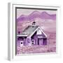 Purple Folk Art Barn-Cheryl Bartley-Framed Giclee Print