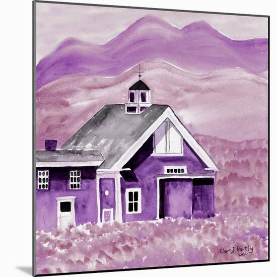 Purple Folk Art Barn-Cheryl Bartley-Mounted Giclee Print