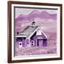 Purple Folk Art Barn-Cheryl Bartley-Framed Giclee Print